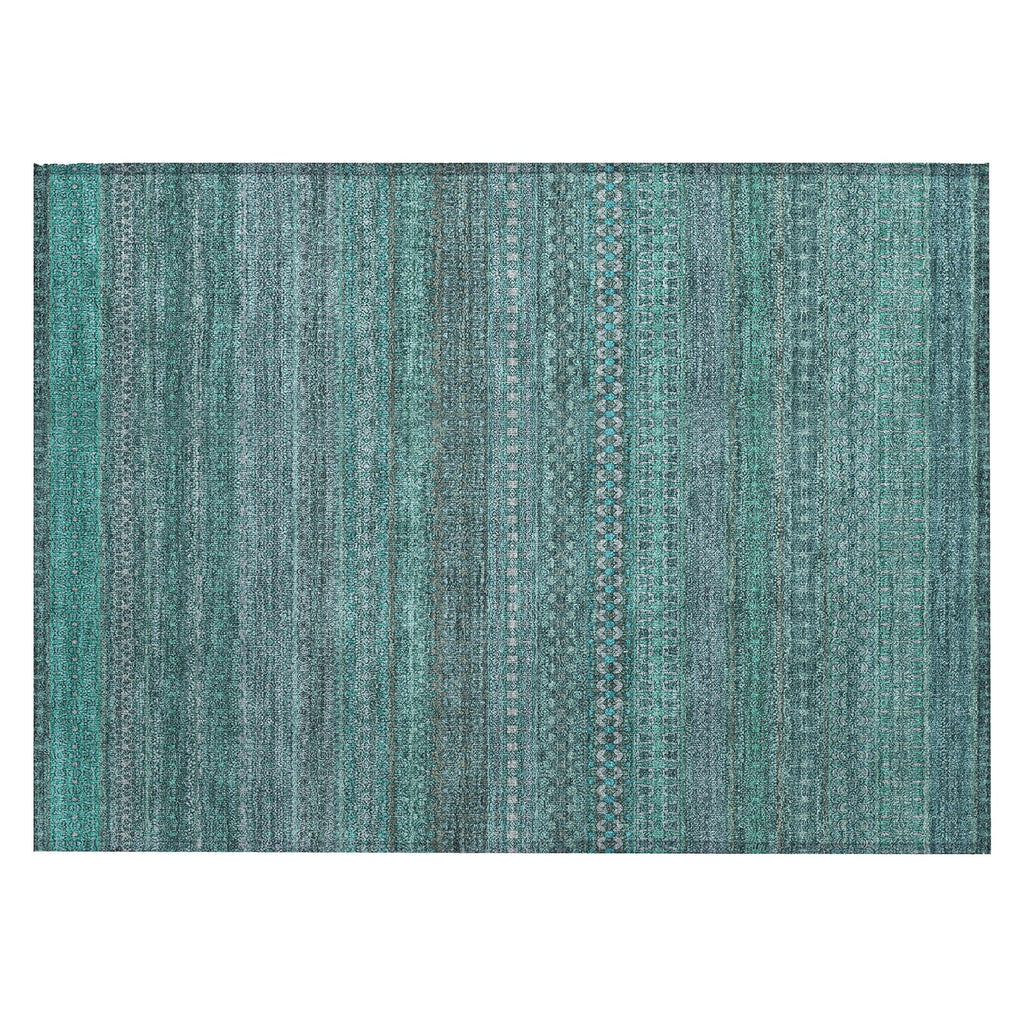 Machine Washable Indoor/ Outdoor Moroccan Stripes Chantille Rug