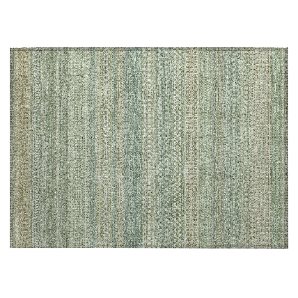 Machine Washable Indoor/ Outdoor Moroccan Stripes Chantille Rug