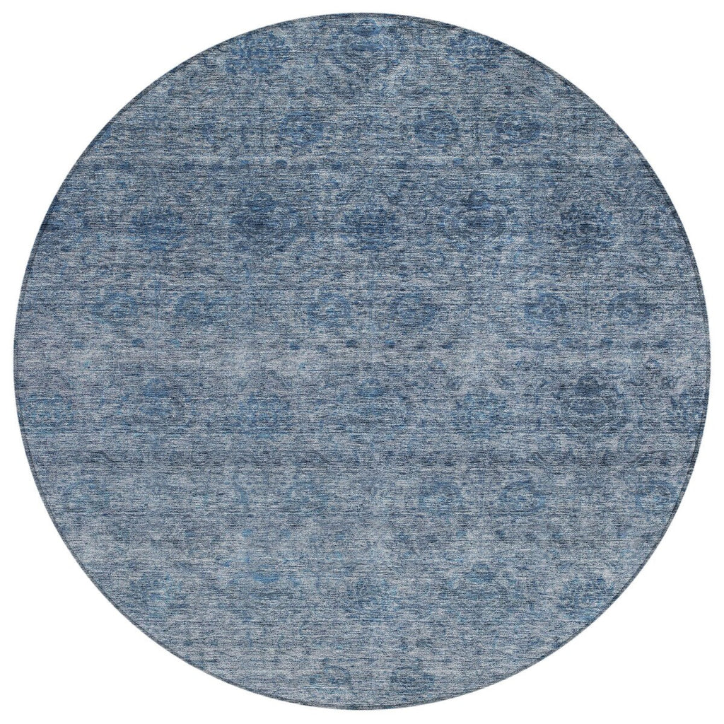 Machine Washable Indoor/ Outdoor Ombre Damask Chantille Rug