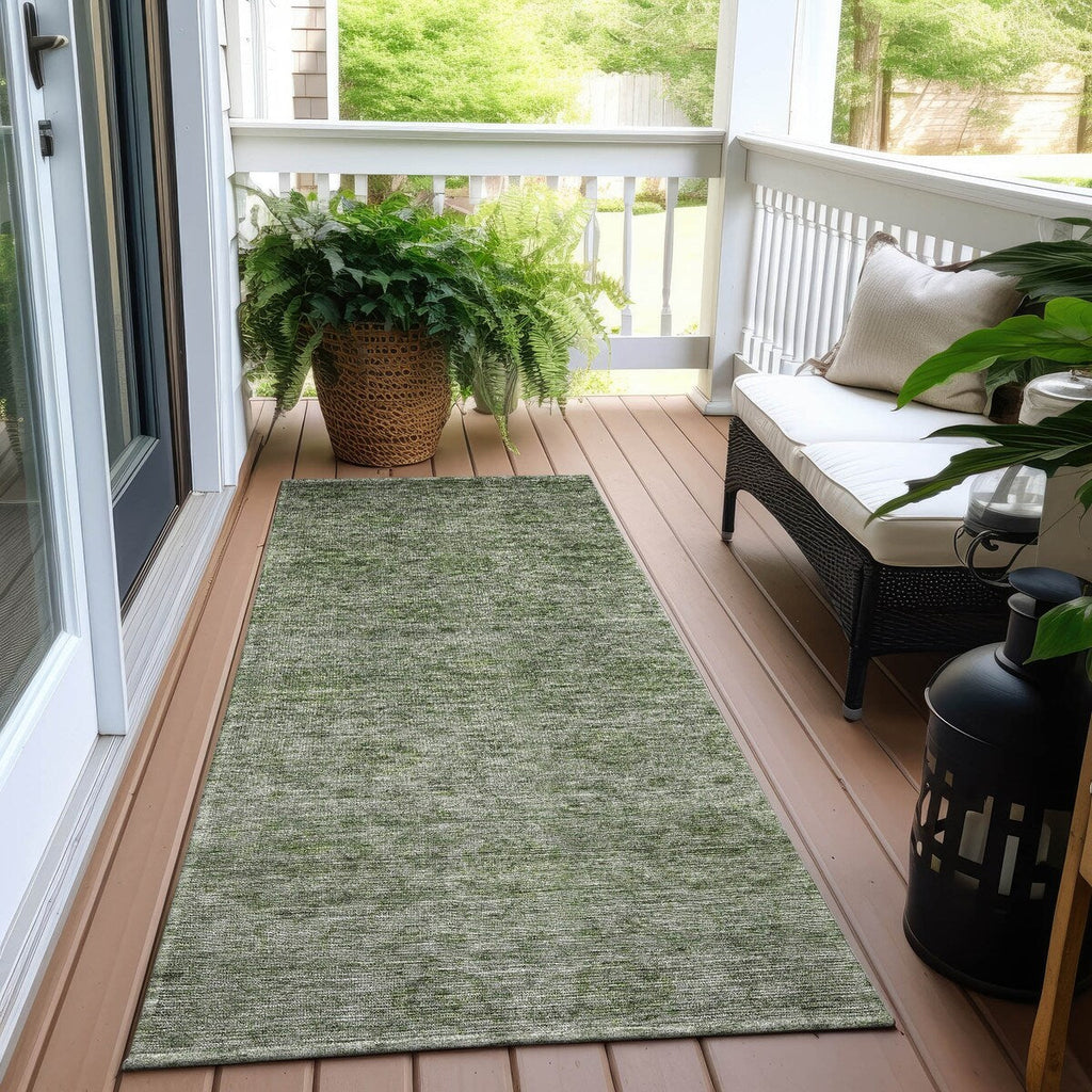 Machine Washable Indoor/ Outdoor Ombre Damask Chantille Rug