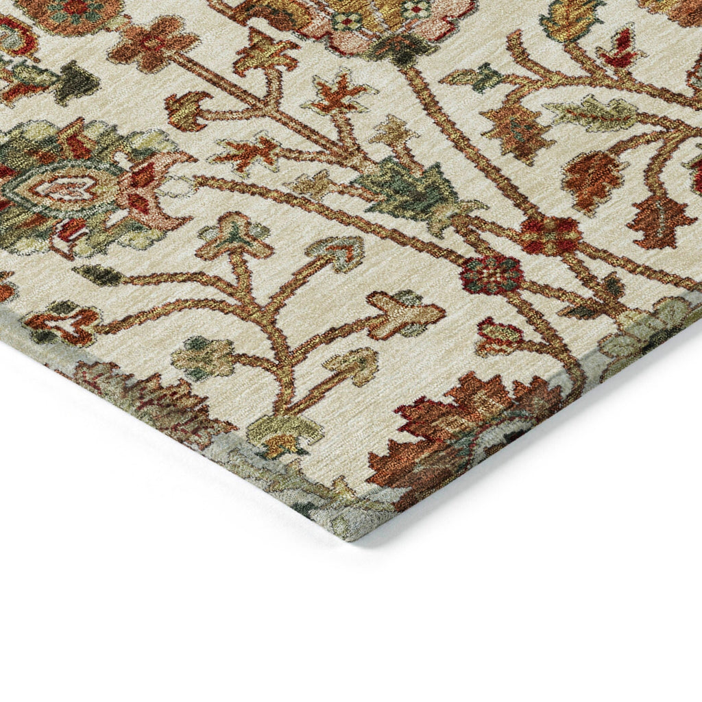 Machine Washable Indoor/ Outdoor Traditional Kashan Chantille Rug