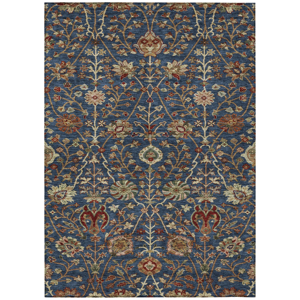 Machine Washable Indoor/ Outdoor Traditional Kashan Chantille Rug