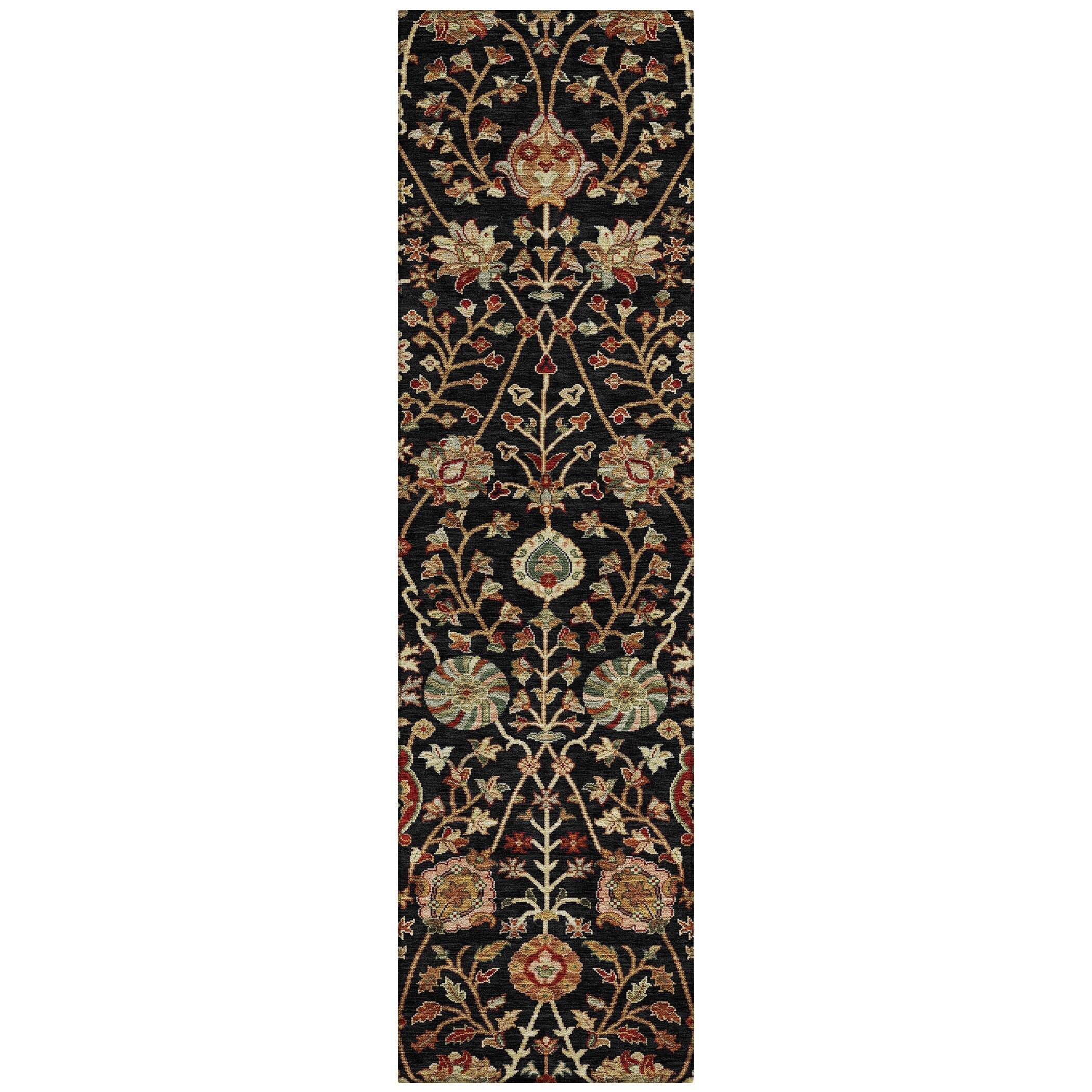 Machine Washable Indoor/ Outdoor Traditional Kashan Chantille Rug