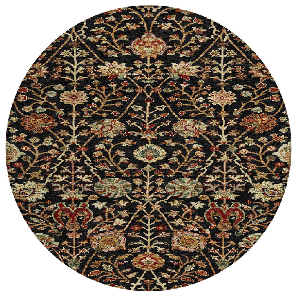 Machine Washable Indoor/ Outdoor Traditional Kashan Chantille Rug