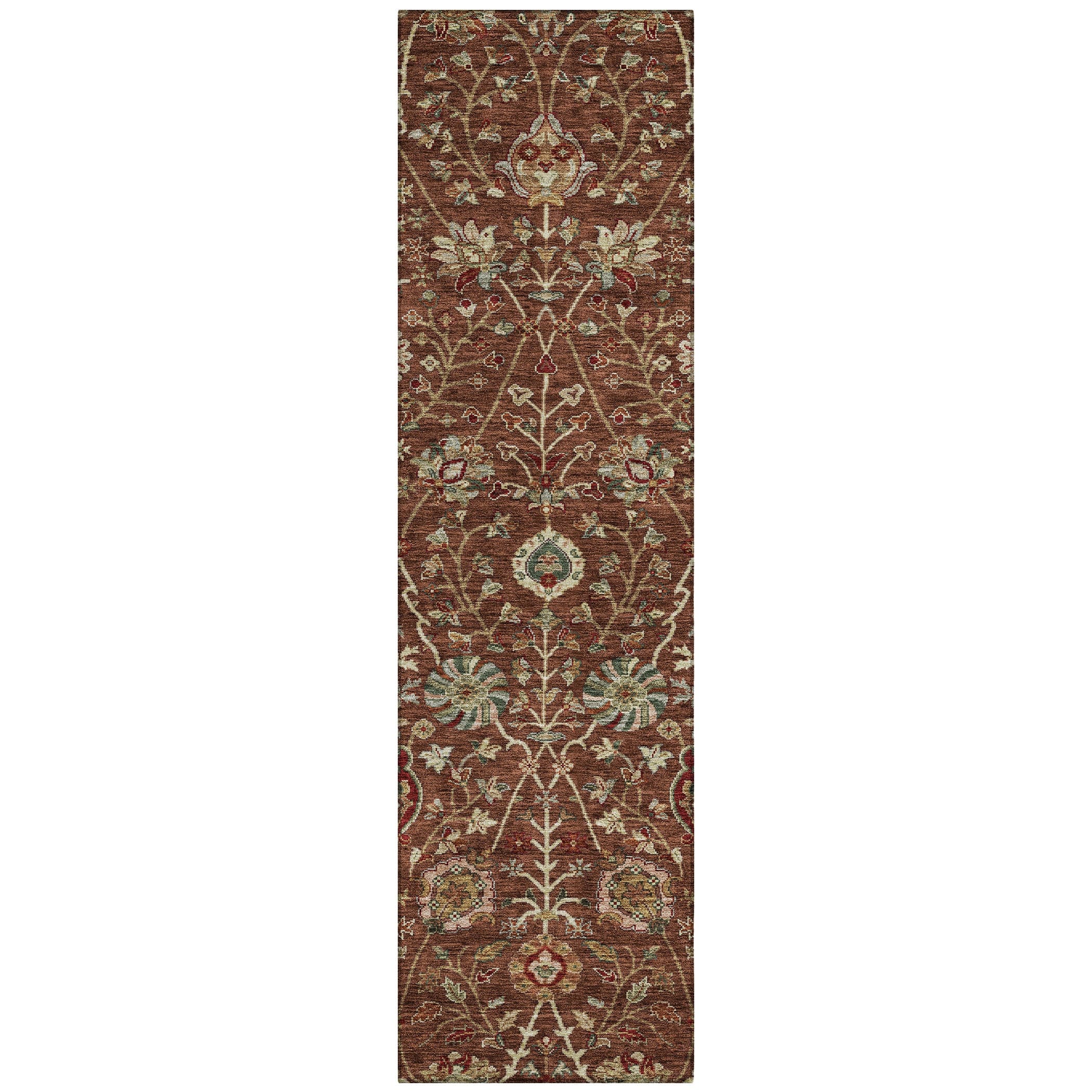 Machine Washable Indoor/ Outdoor Traditional Kashan Chantille Rug