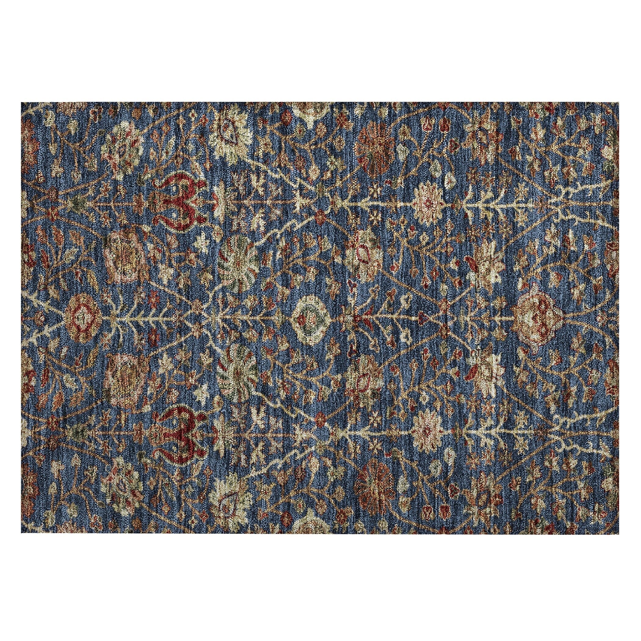 Machine Washable Indoor/ Outdoor Traditional Kashan Chantille Rug