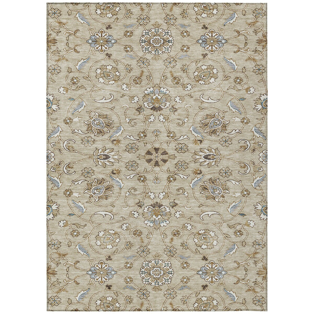Machine Washable Indoor/ Outdoor Traditional KashanChantille Rug