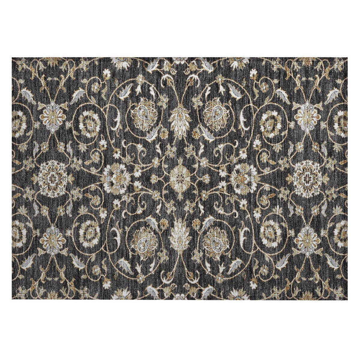 Machine Washable Indoor/ Outdoor Traditional KashanChantille Rug