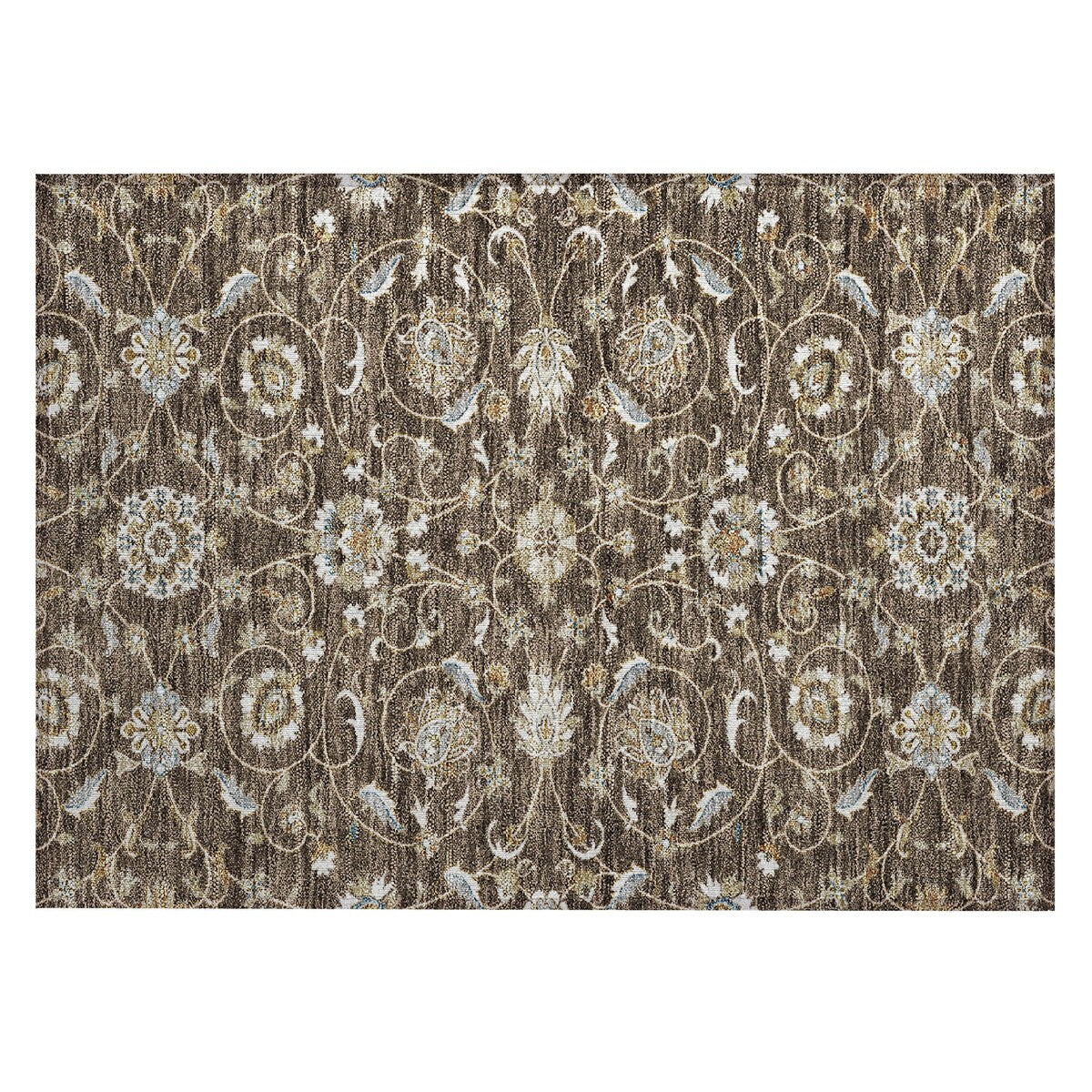 Machine Washable Indoor/ Outdoor Traditional KashanChantille Rug