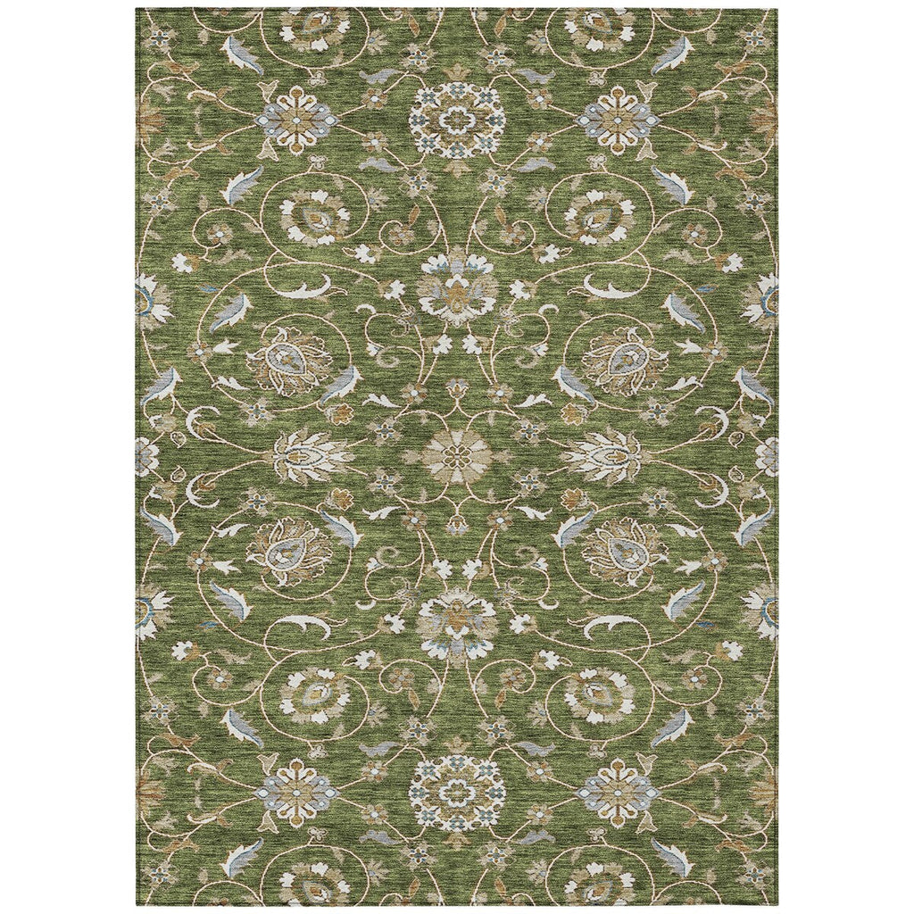 Machine Washable Indoor/ Outdoor Traditional KashanChantille Rug