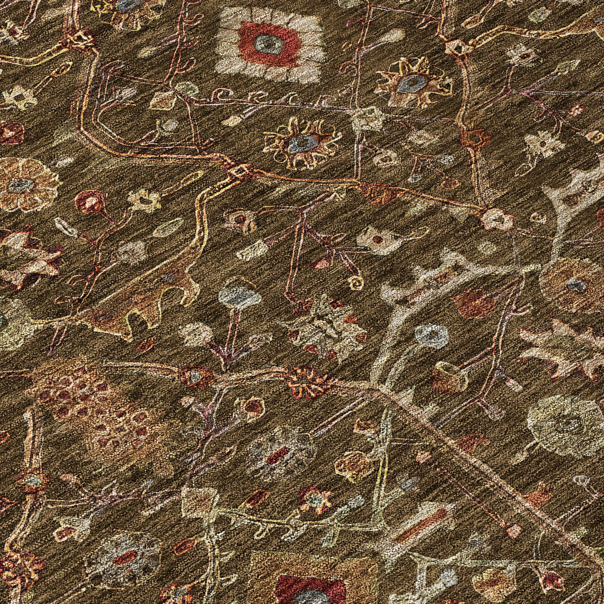 Machine Washable Indoor/ Outdoor Traditional Persian Chantille Rug