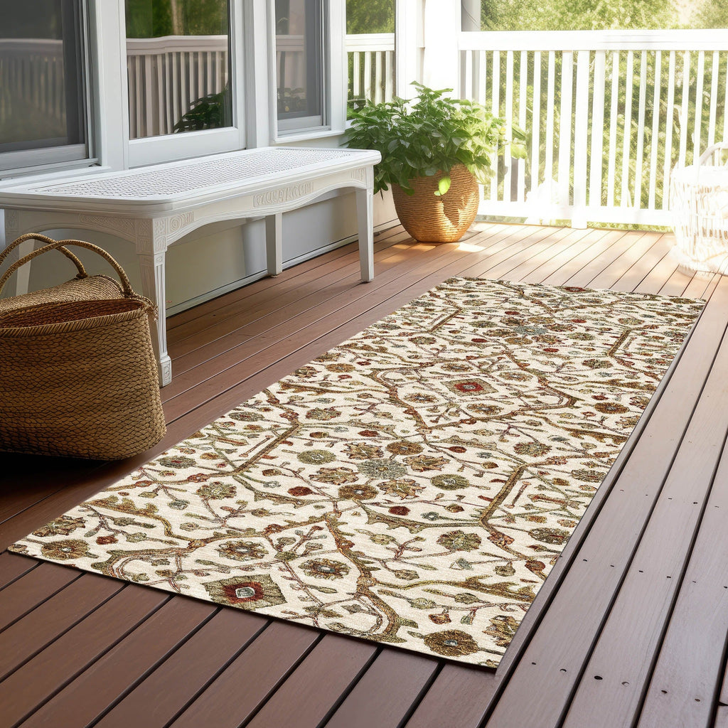 Machine Washable Indoor/ Outdoor Traditional Persian Chantille Rug