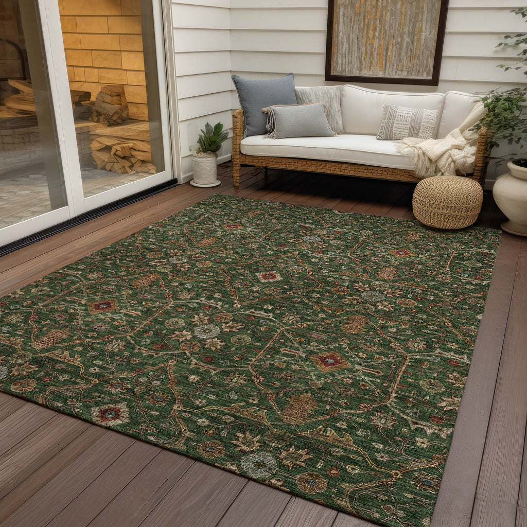 Machine Washable Indoor/ Outdoor Traditional Persian Chantille Rug