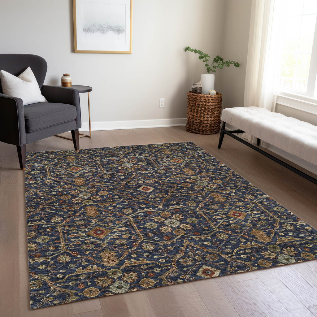 Machine Washable Indoor/ Outdoor Traditional Persian Chantille Rug