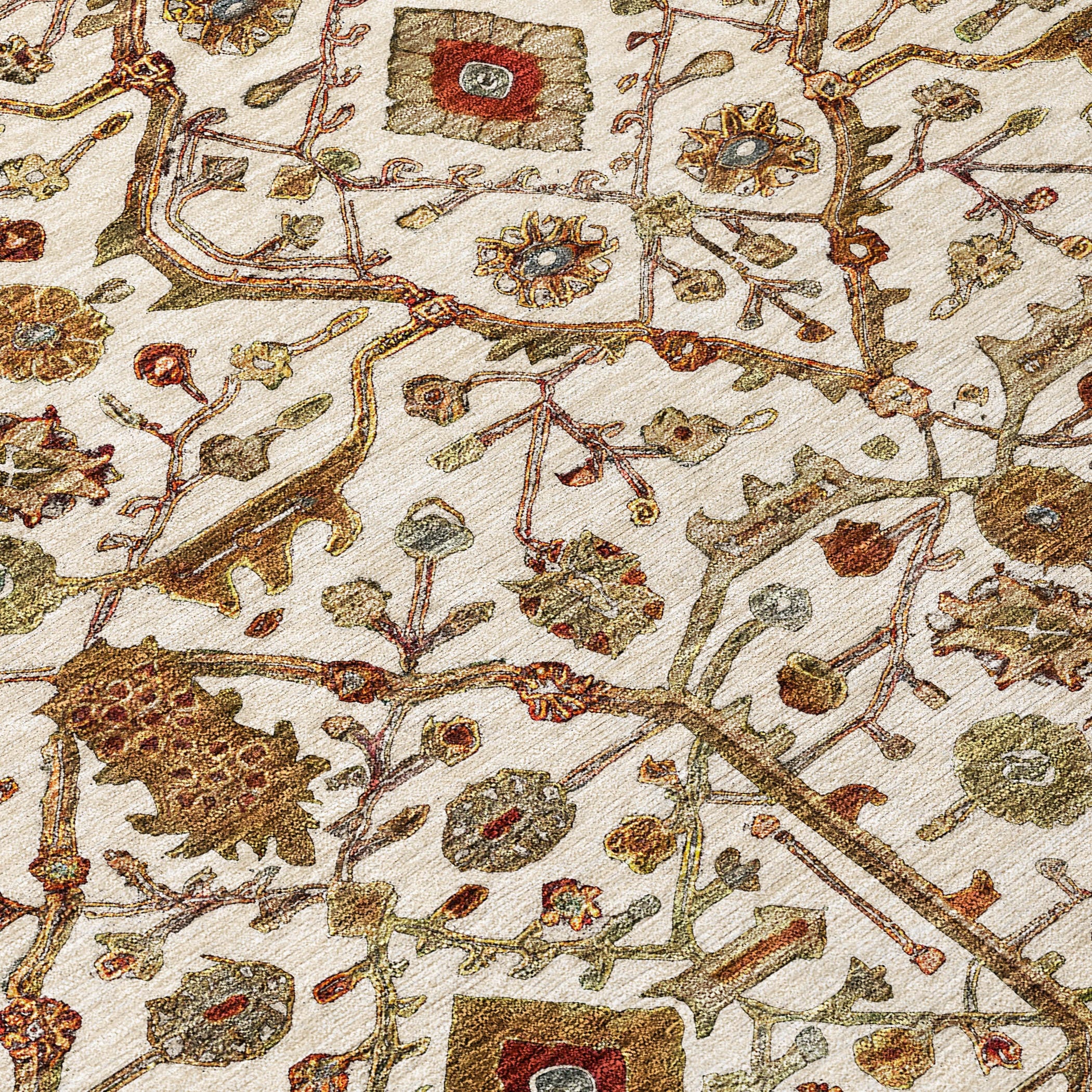 Machine Washable Indoor/ Outdoor Traditional Persian Chantille Rug