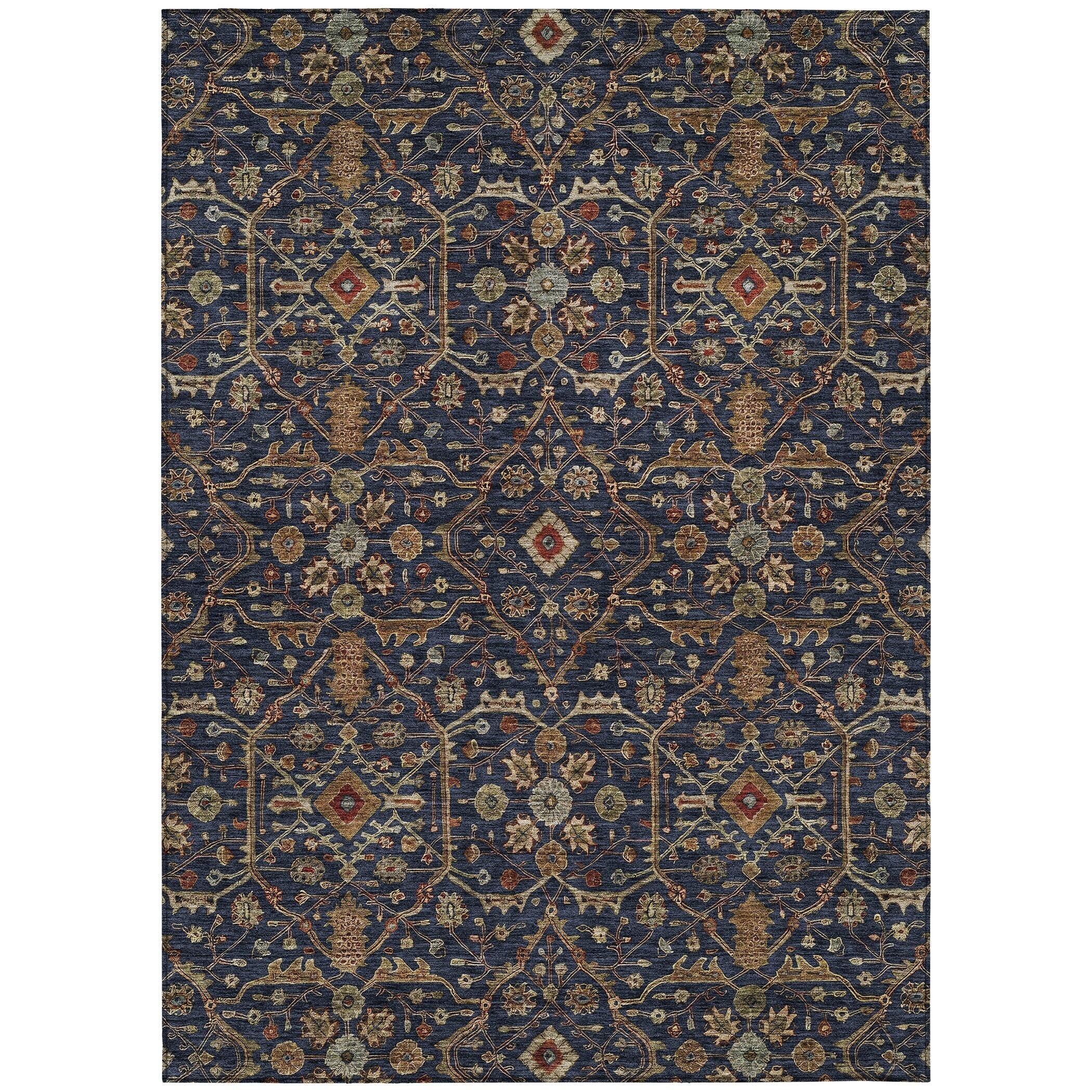 Machine Washable Indoor/ Outdoor Traditional Persian Chantille Rug