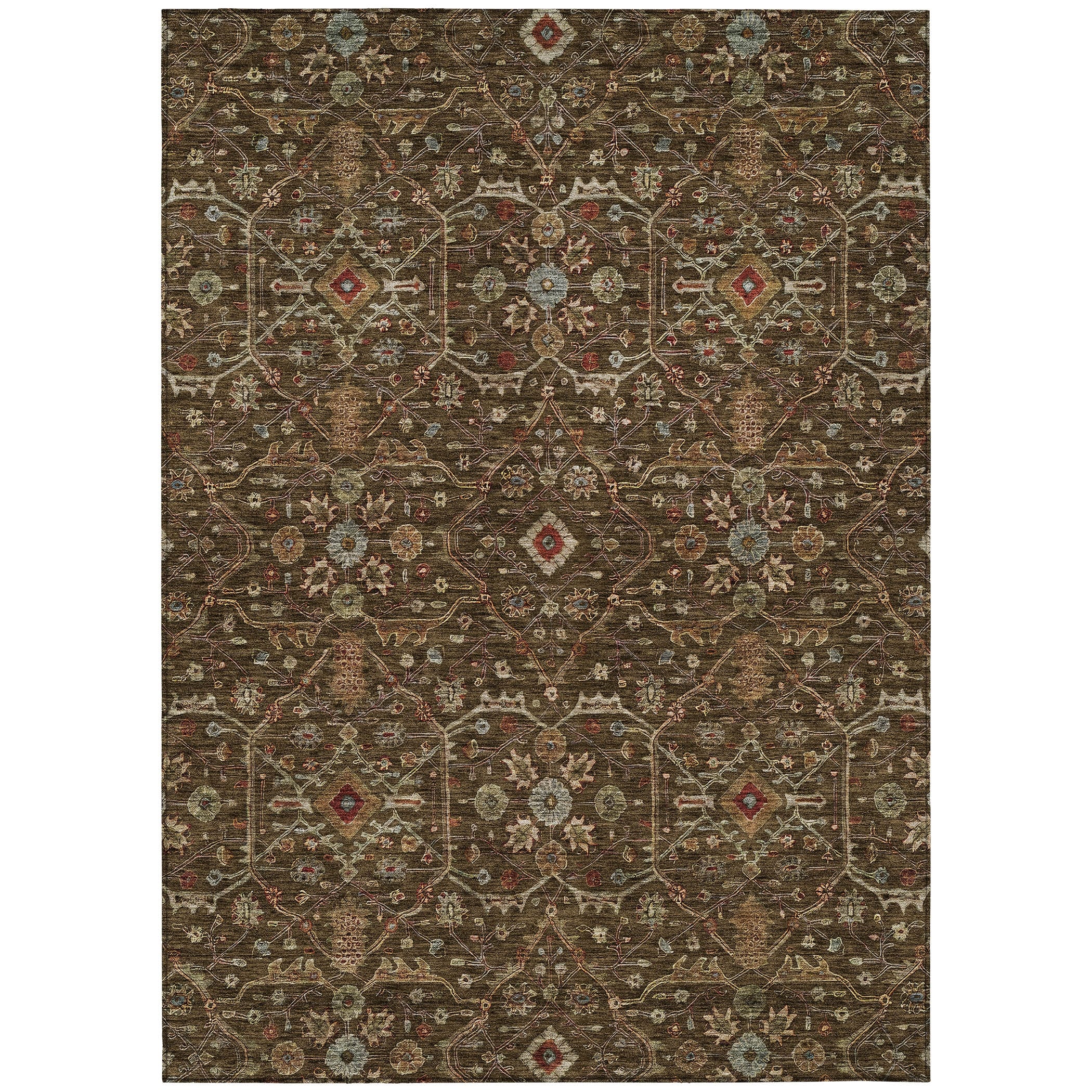 Machine Washable Indoor/ Outdoor Traditional Persian Chantille Rug