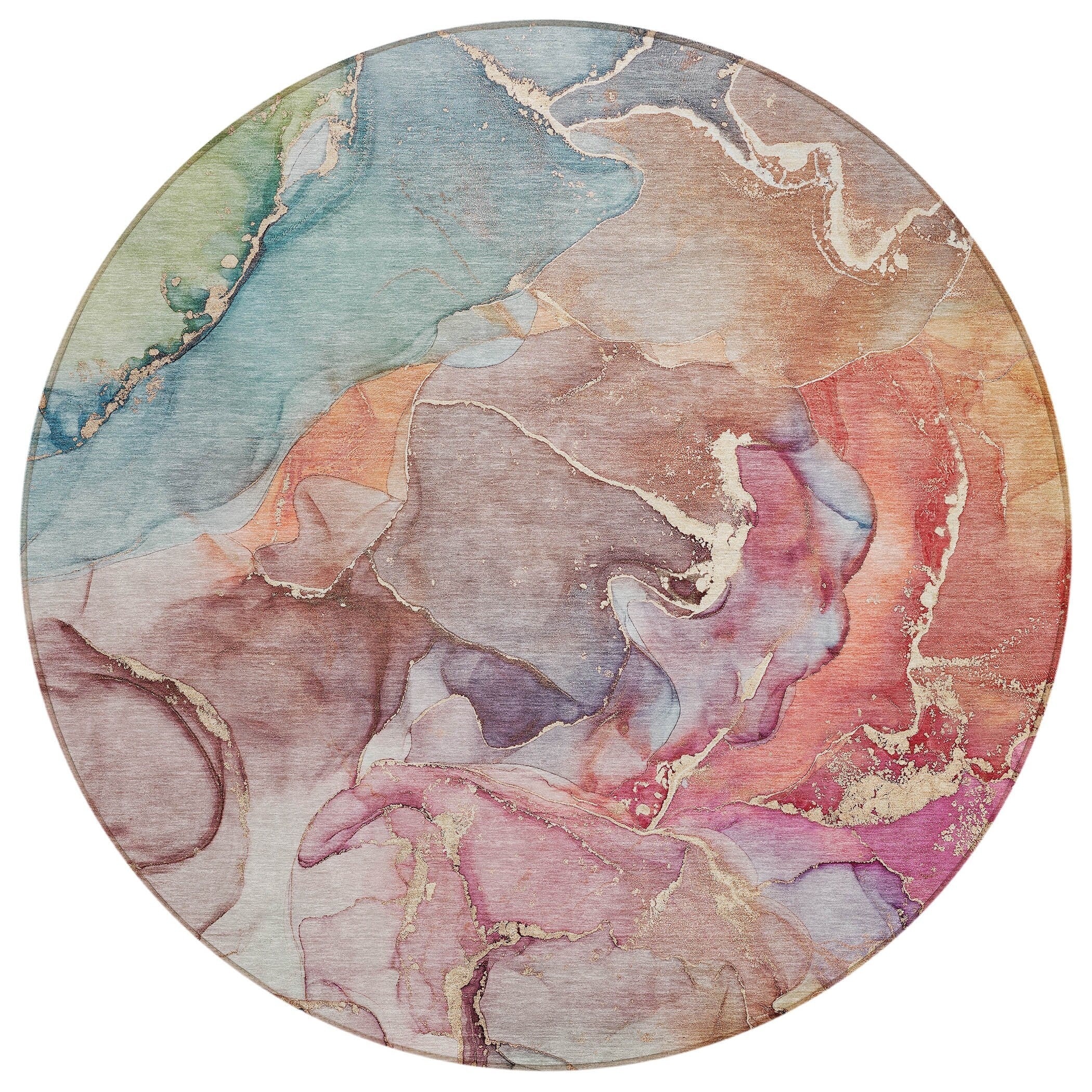 Machine Washable Indoor/ Outdoor Chantille Watercolor Rug