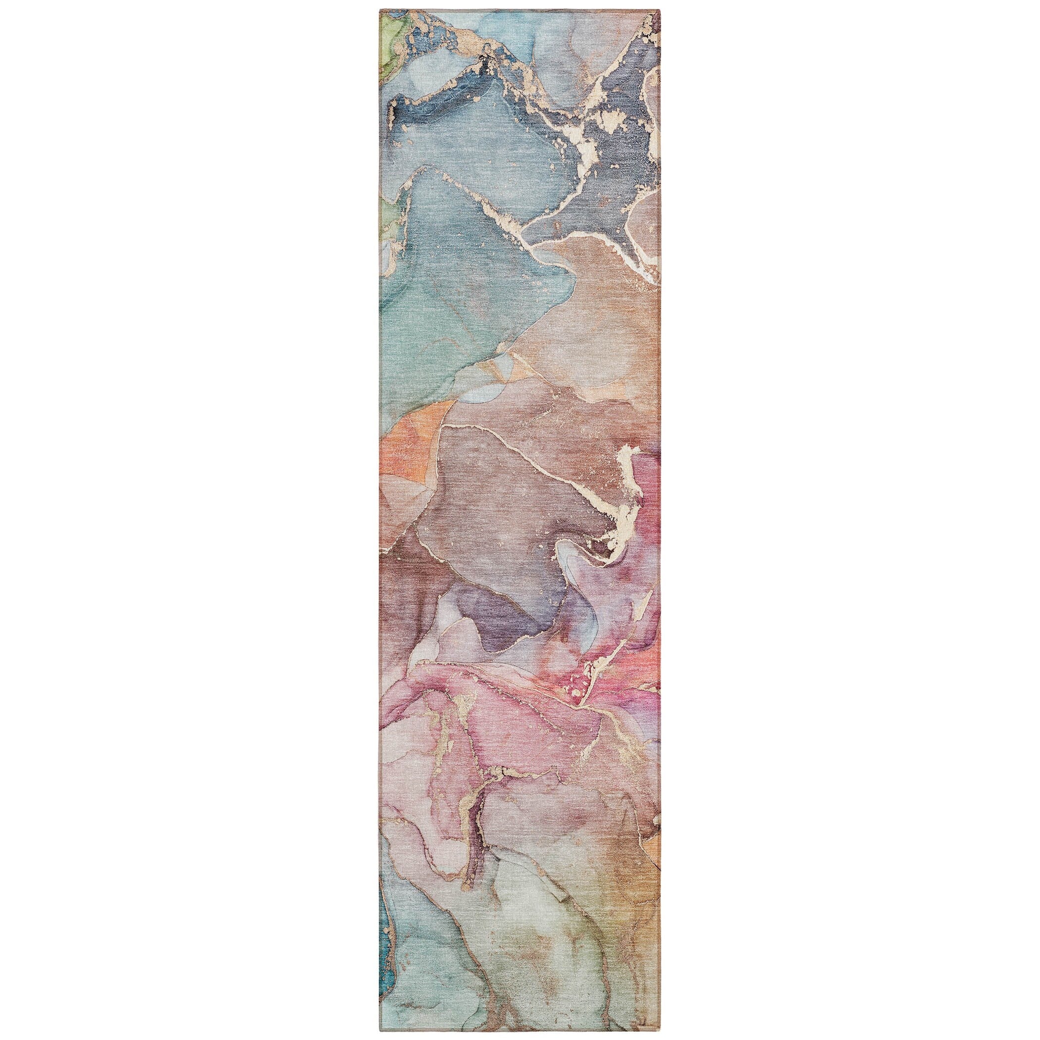 Machine Washable Indoor/ Outdoor Chantille Watercolor Rug