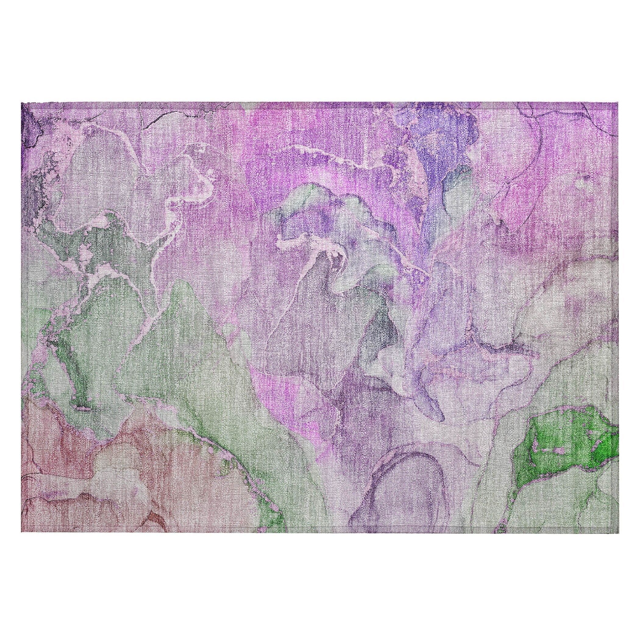 Machine Washable Indoor/ Outdoor Chantille Watercolor Rug