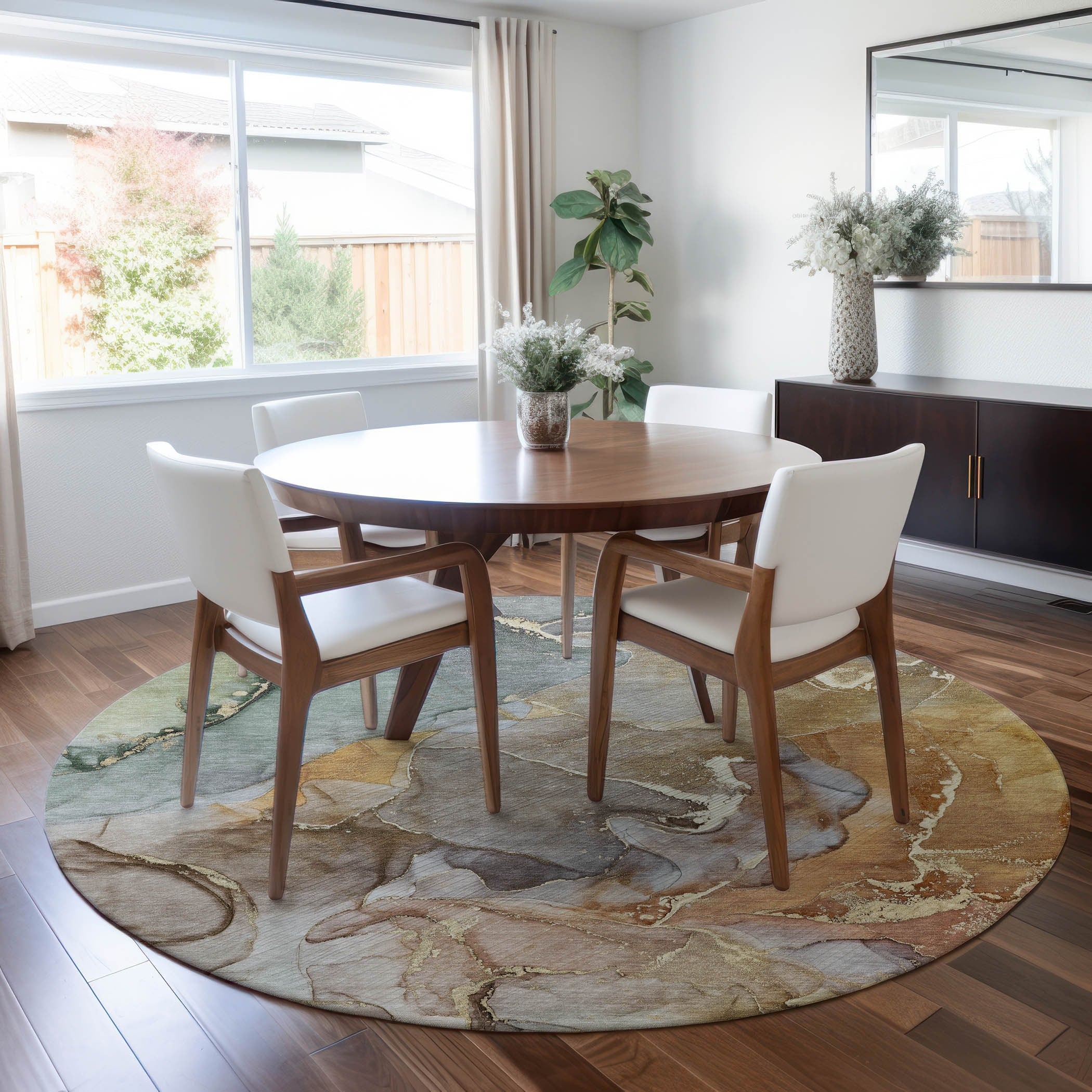 Machine Washable Indoor/ Outdoor Chantille Watercolor Rug