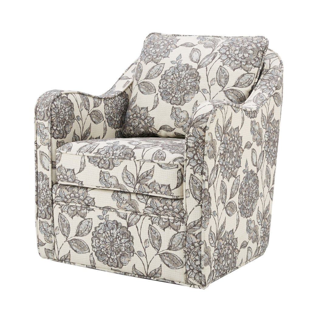 Madison Park Betty Upholstered Swivel Curved Armchair