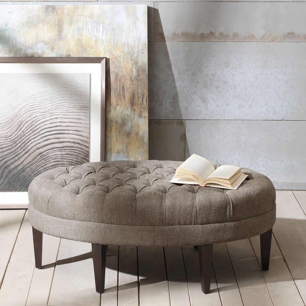 Pouf rembourré touffeté en bois massif Madision Park Chase en forme de planche de surf