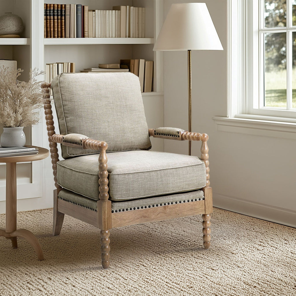 Fauteuil à cadre en bois tourné Madison Park Donohue