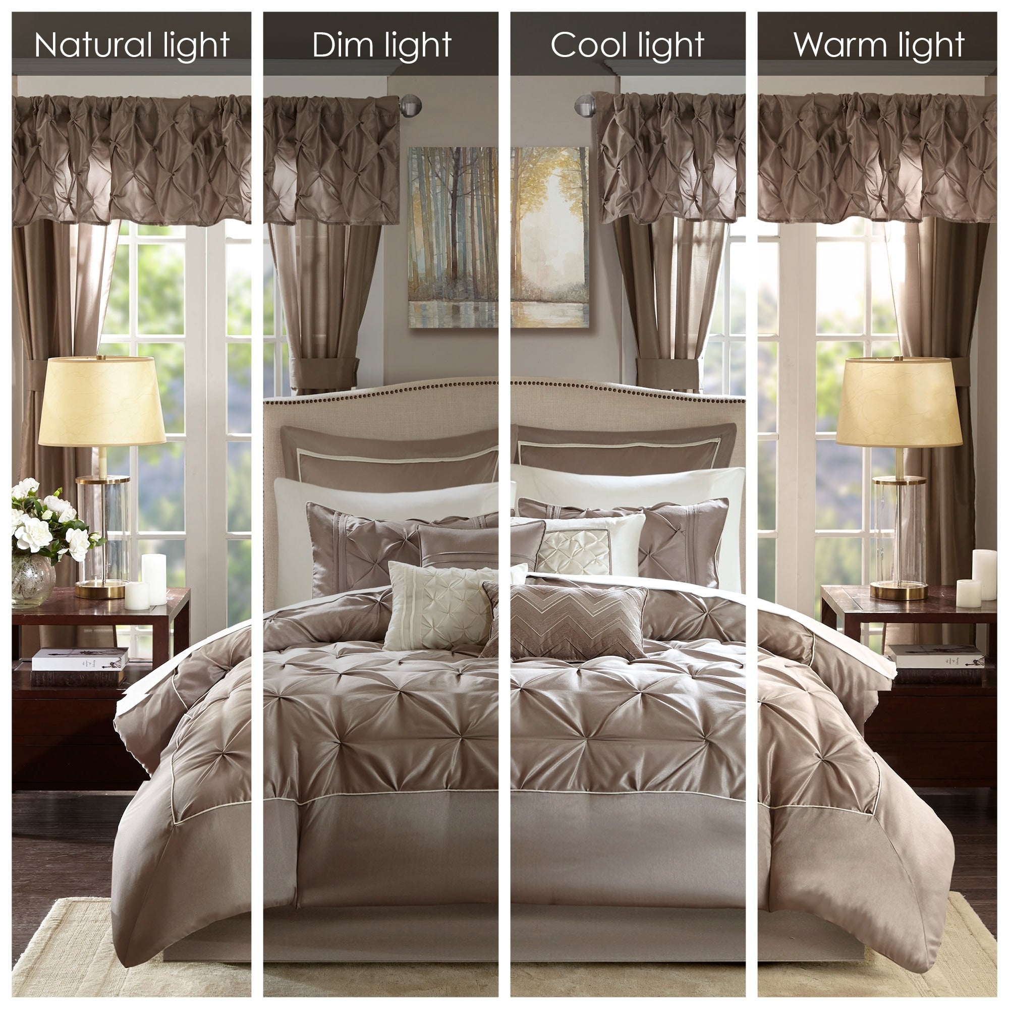 Madison Park Essentials Loretta 24 pièces dans un sac avec panneaux de fenêtre et ensemble de draps