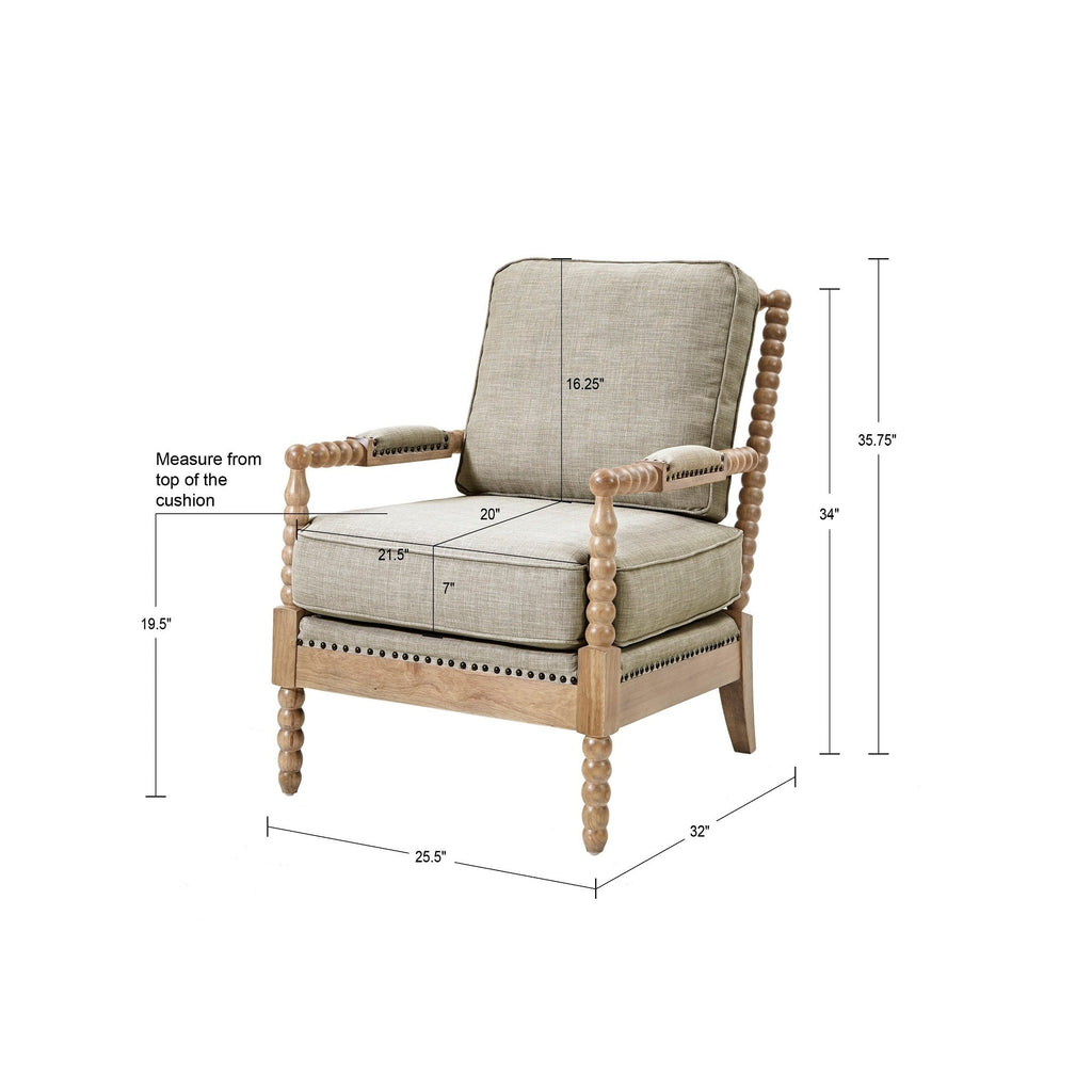 Fauteuil à cadre en bois tourné Madison Park Donohue