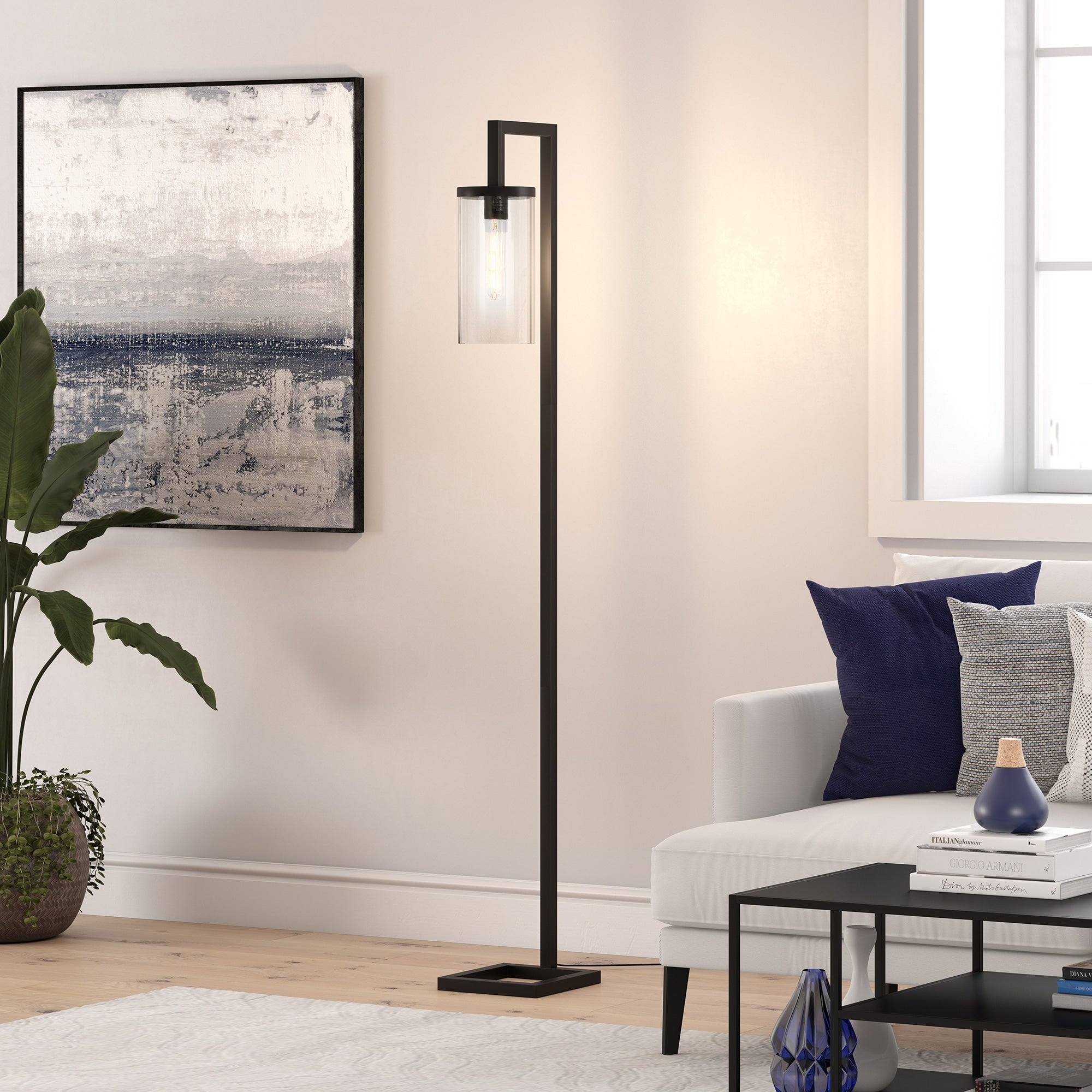 Malva 67.75 Tall Floor Lamp with Glass Shade - 11 Wide