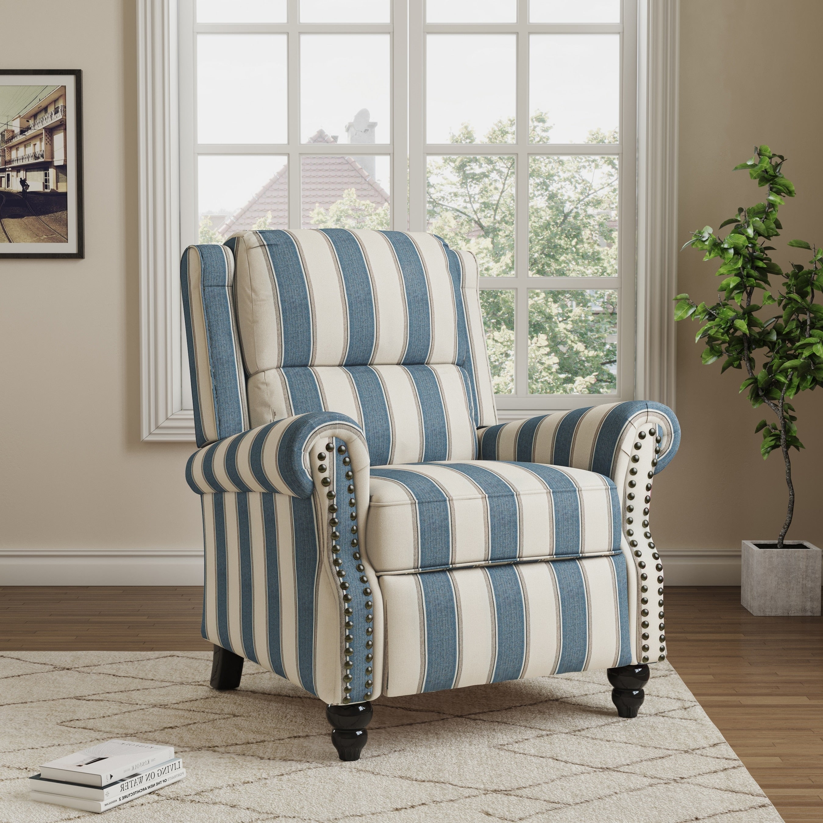 Fauteuils inclinables manuels avec garniture cloutée