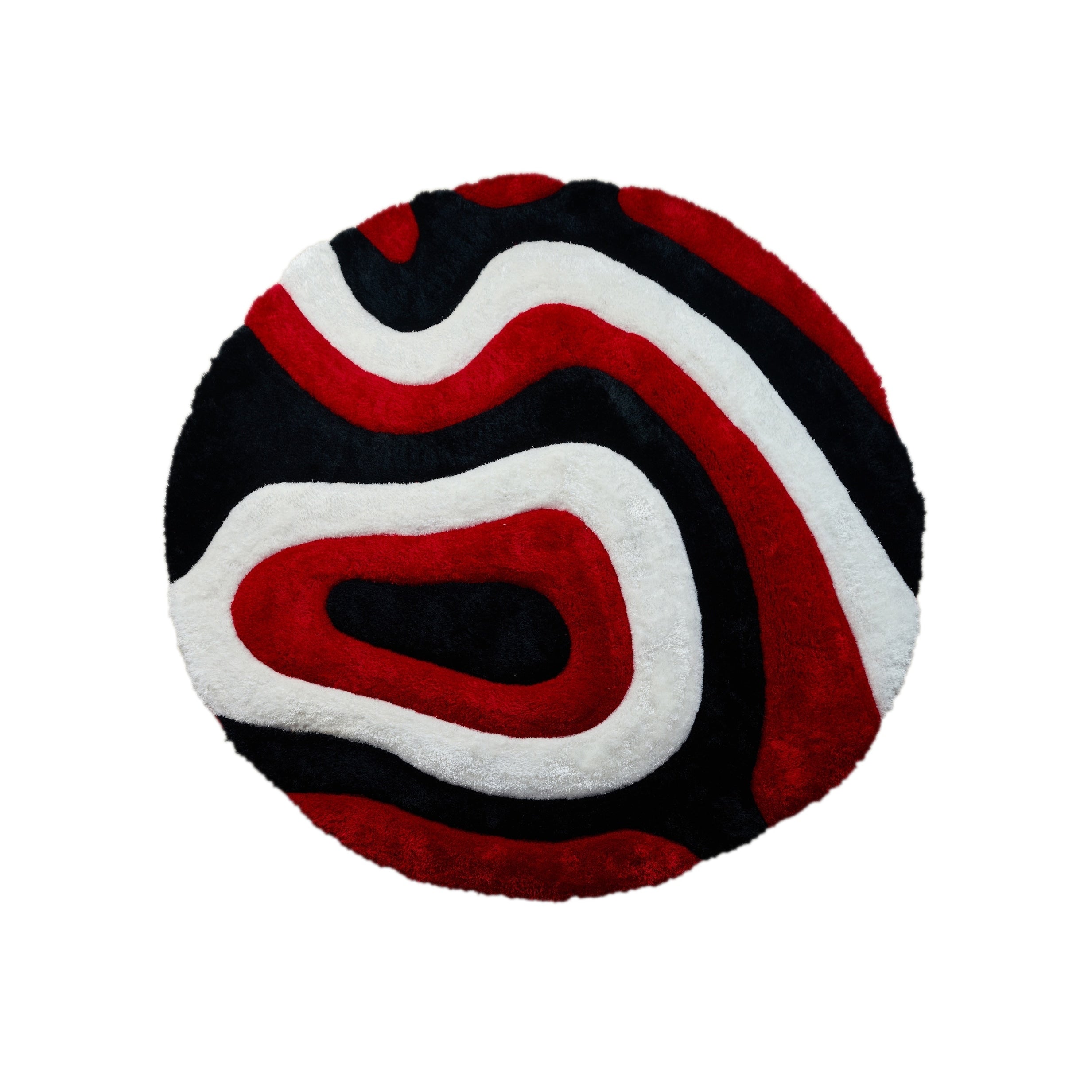 Tapis à poils longs Mateos au design abstrait