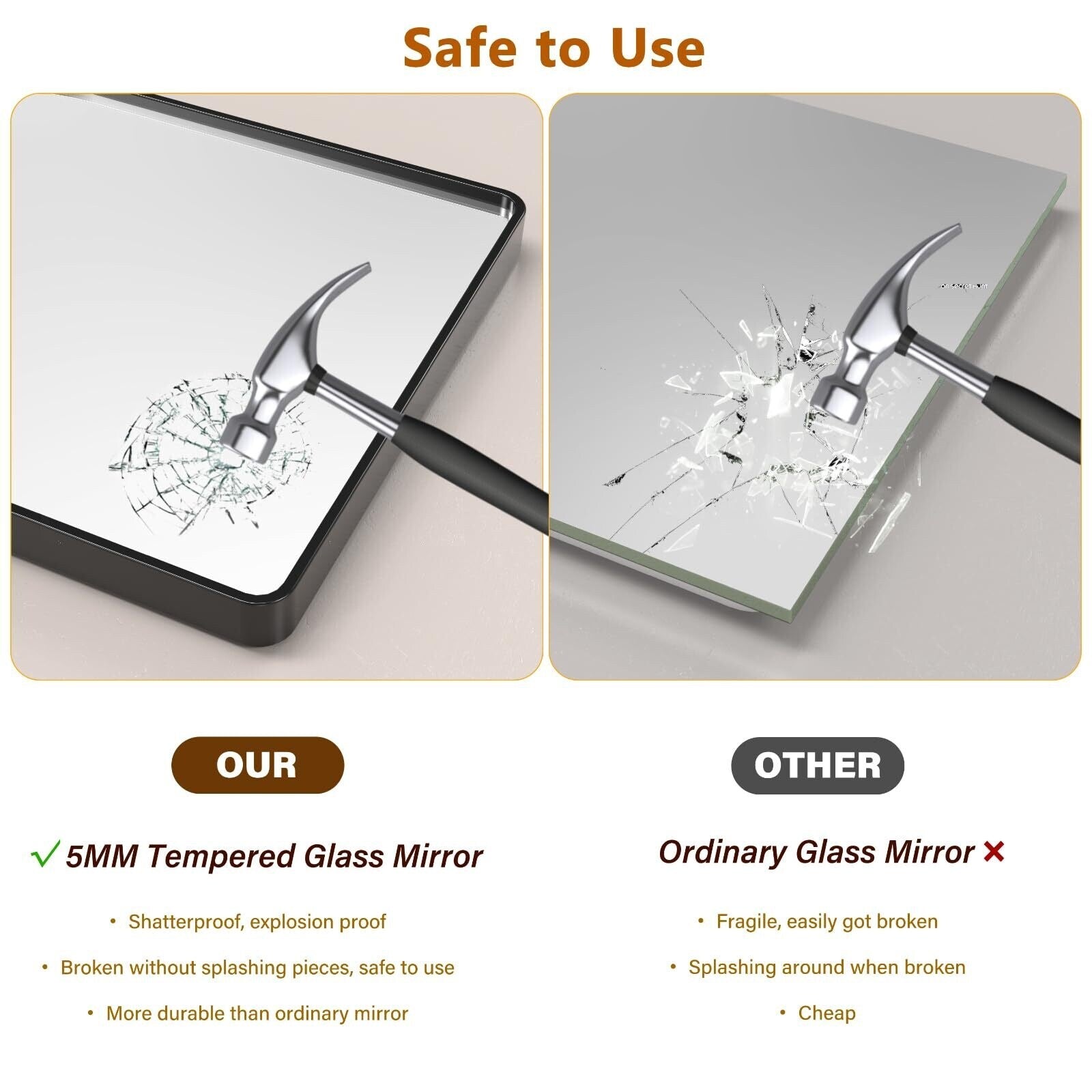 Matte Black Round Mirror