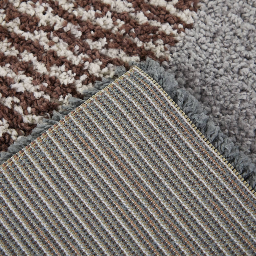 Tapis à poils longs Merrill style moderne du milieu du siècle, color block