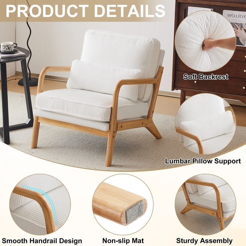 Chaise d'appoint rembourrée de style moderne du milieu du siècle