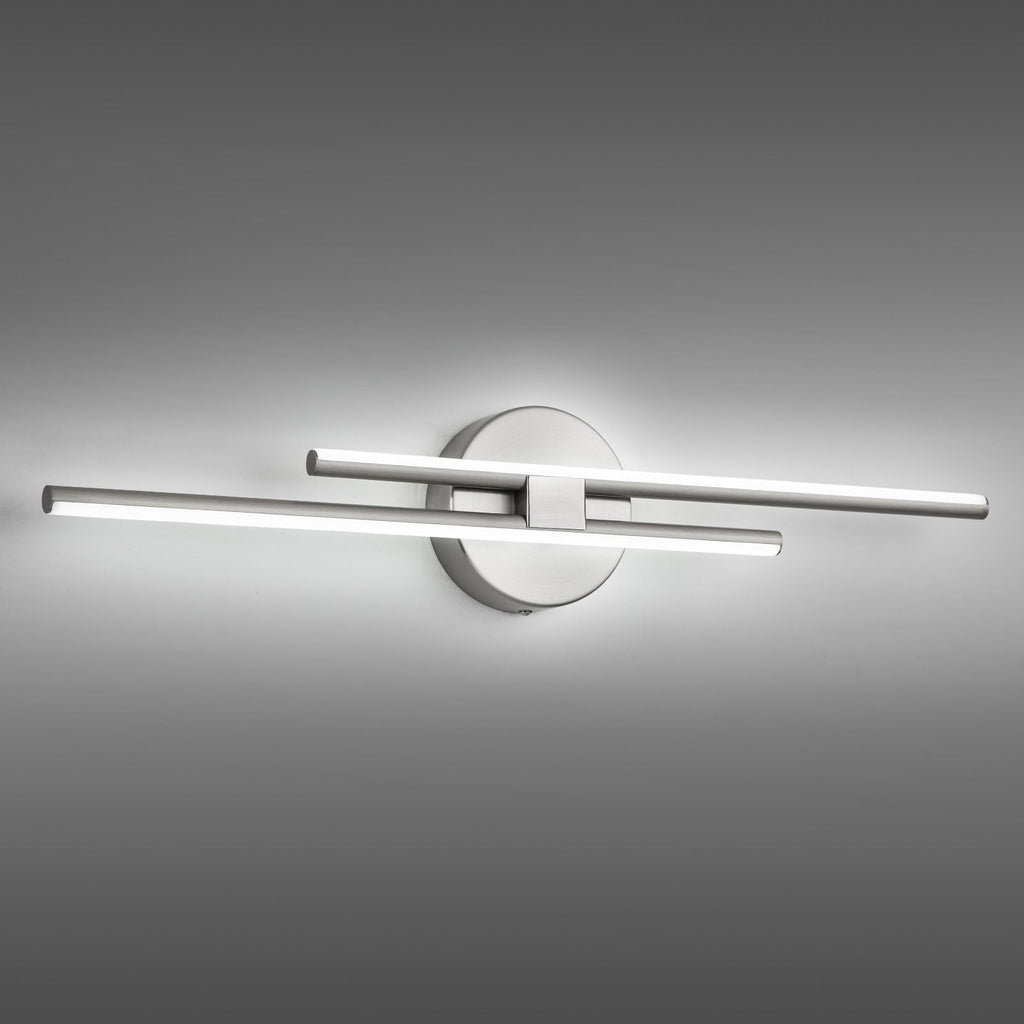 Minimalist 2-Light Dimmable LED Vanity Light Linear Metal Wall Sconce