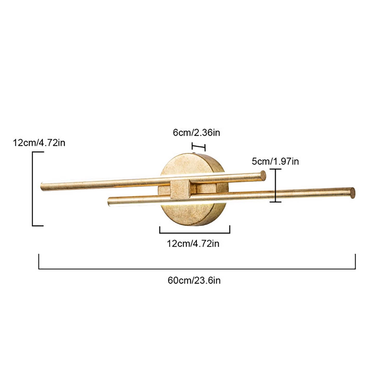 Minimalist 2-Light Dimmable LED Vanity Light Linear Metal Wall Sconce