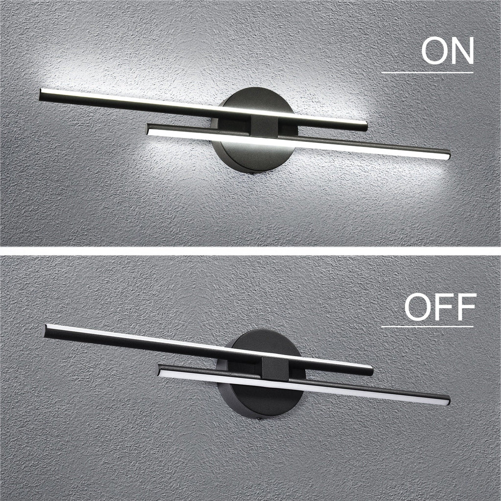 Minimalist 2-Light Dimmable LED Vanity Light Linear Metal Wall Sconce