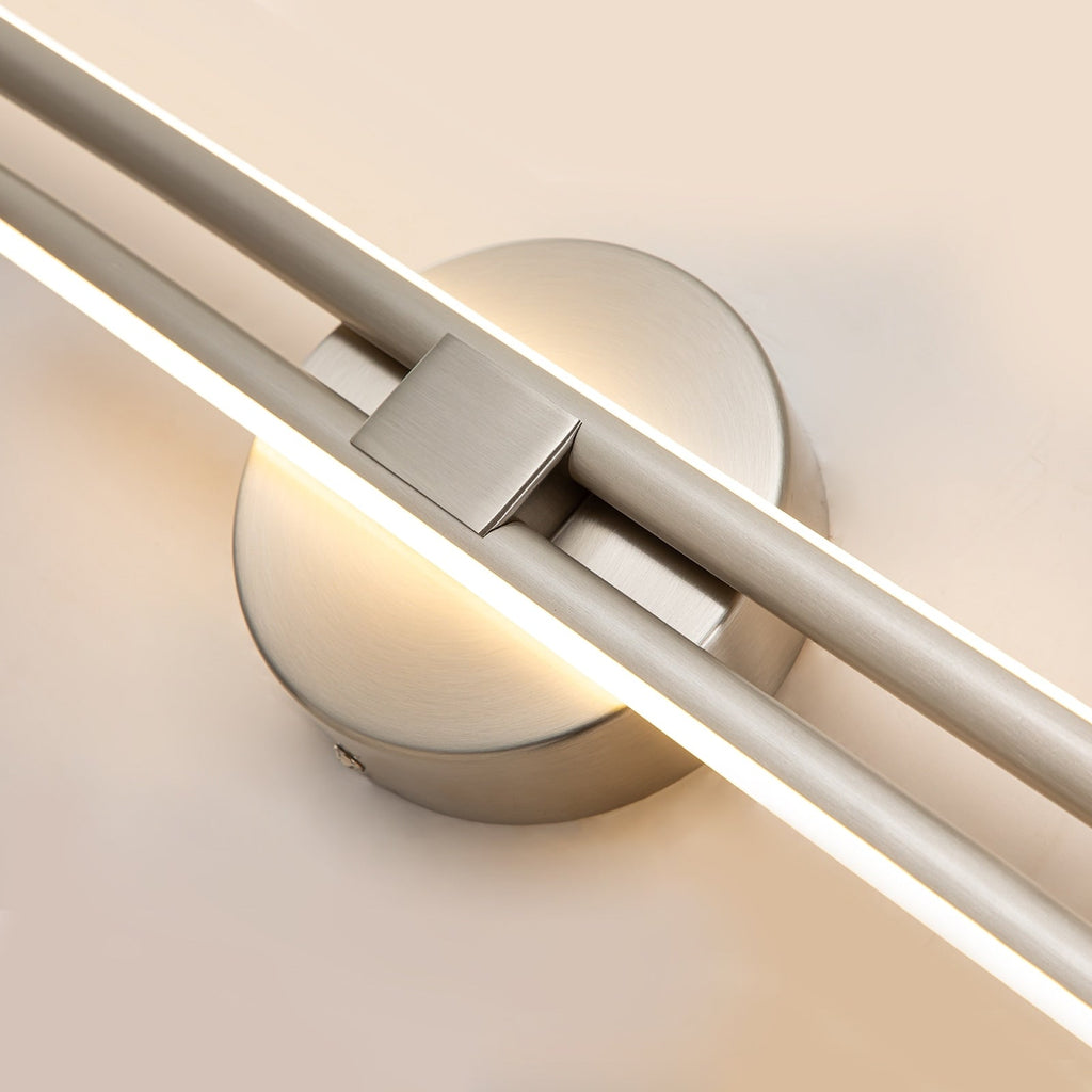 Minimalist 2-Light Dimmable LED Vanity Light Linear Metal Wall Sconce