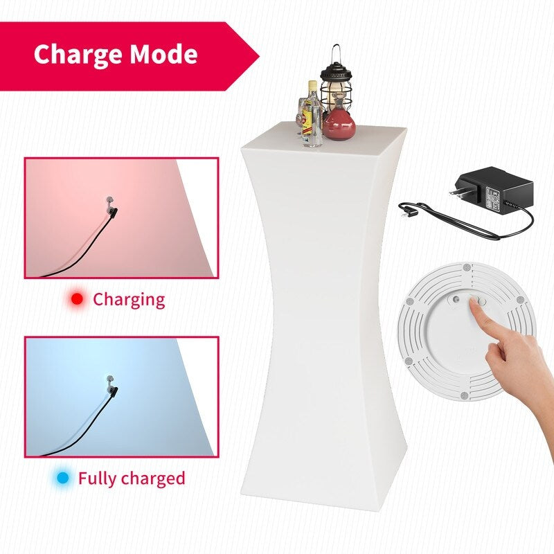 Table de cocktail Mixoy aux couleurs changeantes avec taille fine, table de pub lumineuse rechargeable sans fil pour fête, mobilier d'ambiance LED