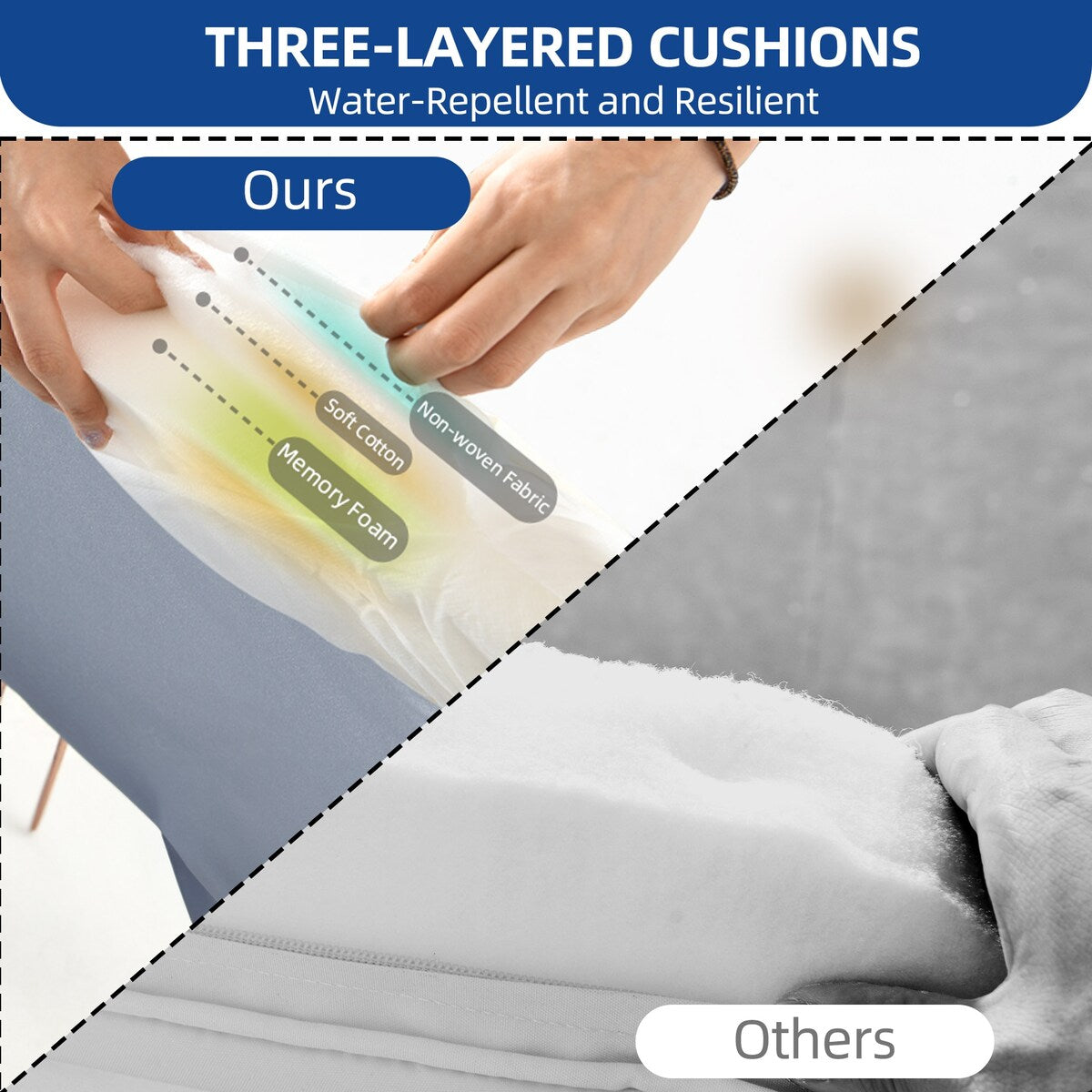 Moasis 3 Pieces Outdoor Wicker Furniture Patio Bistro Set with 2 Chairs and Coffee Table