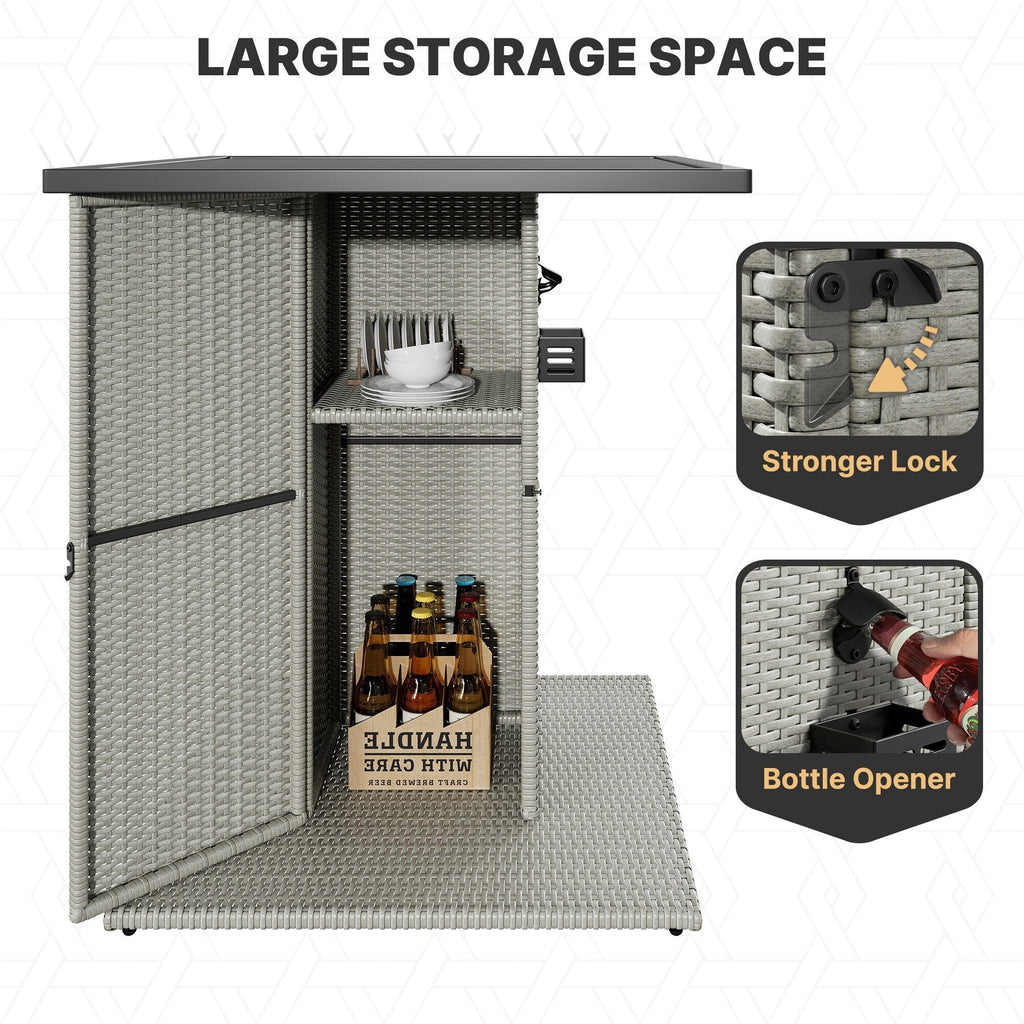 Moasis 5-Piece Outdoor Furniture Wicker Bar Set - 5 PCS