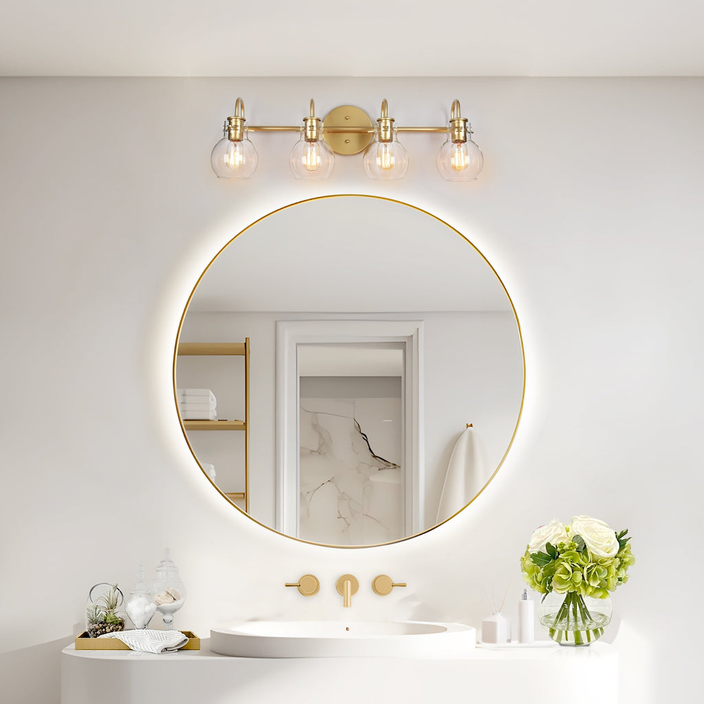 Modern 2/3/4/5-Light Bathroom Vanity Light Globe Glass Wall Sconce Minimalist Design