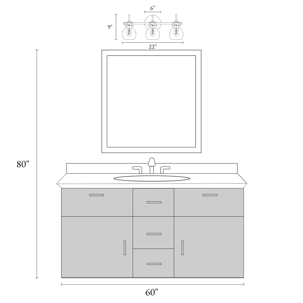 Modern 2/3/4/5-Light Bathroom Vanity Light Globe Glass Wall Sconce Minimalist Design