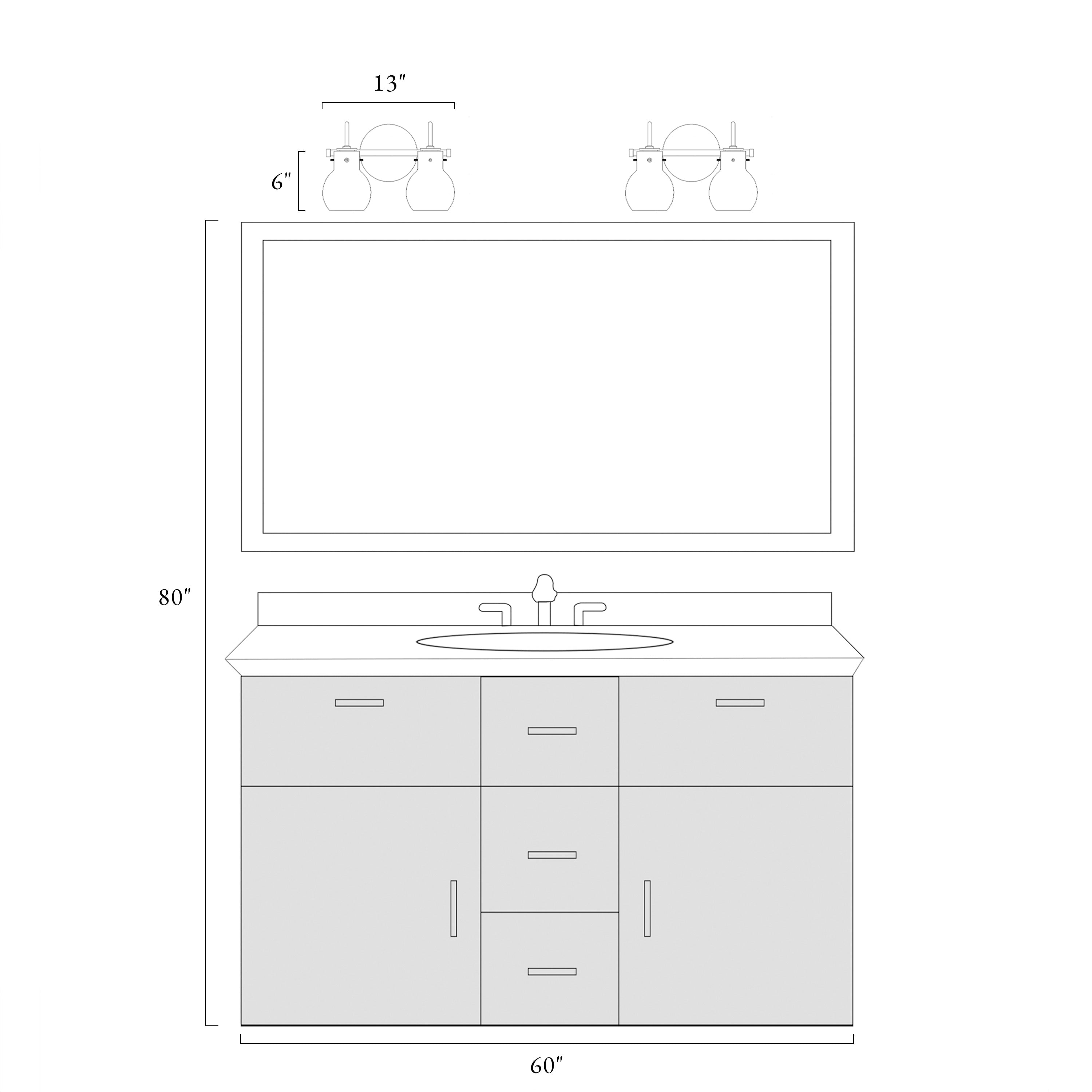 Modern 2/3/4/5-Light Bathroom Vanity Light Globe Glass Wall Sconce Minimalist Design