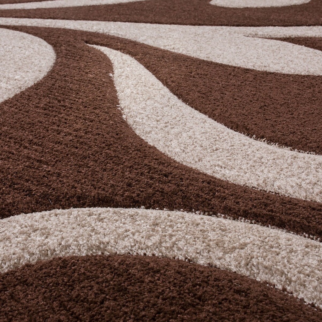 Tapis moderne à motif floral et découpe contour