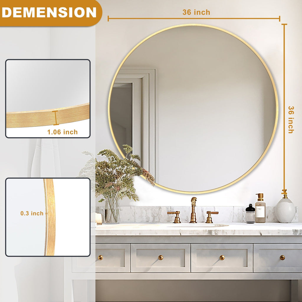 Modern Bathroom Wall Mounted Round Vanity Mirror