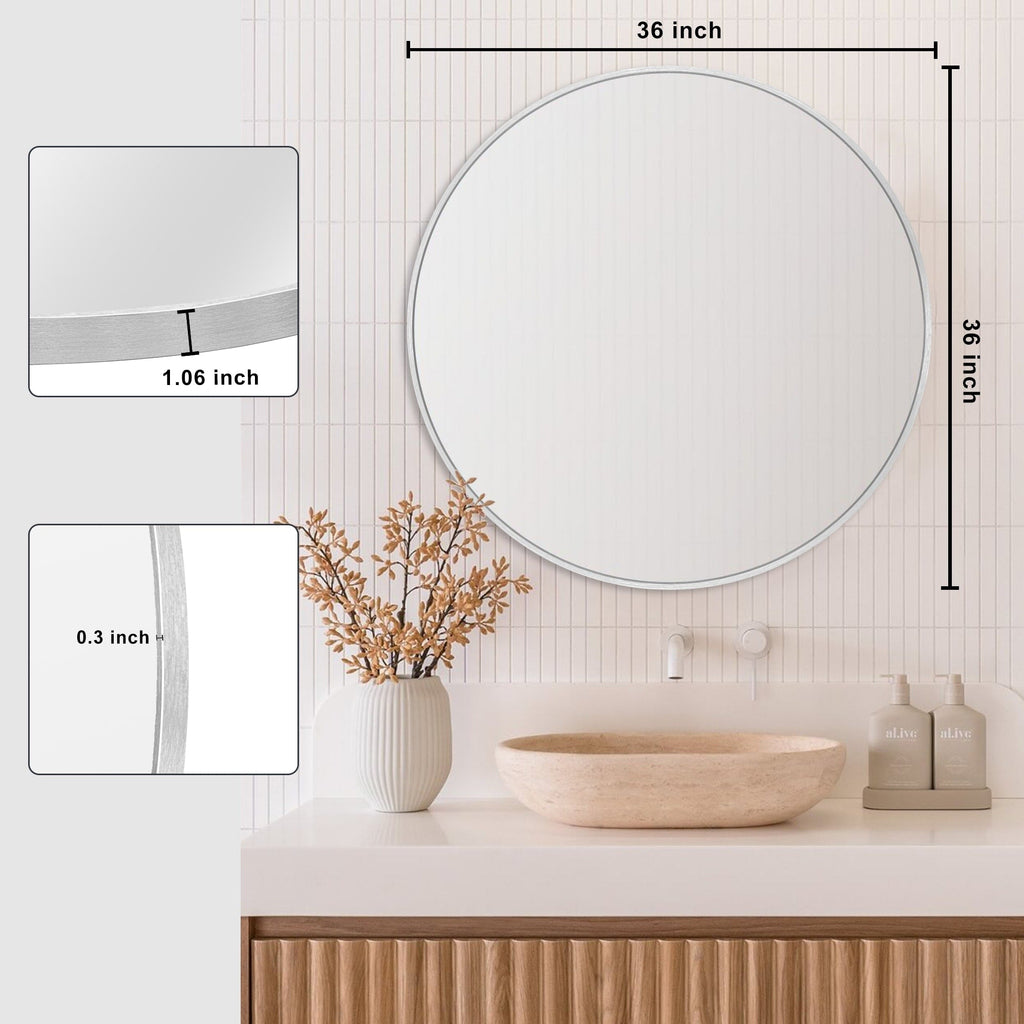 Modern Bathroom Wall Mounted Round Vanity Mirror