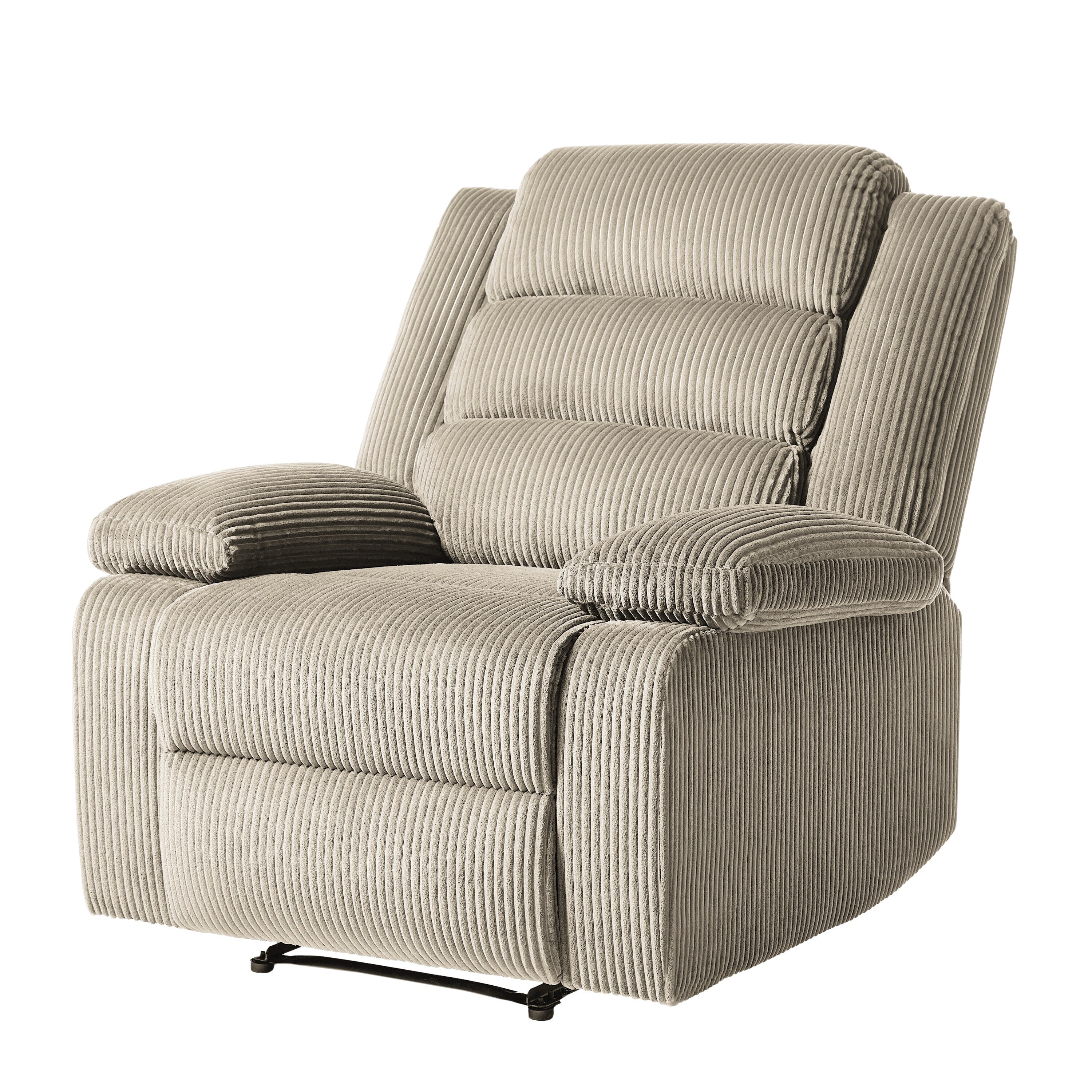 Modern Corduroy Manual Recliner Chair, Lounger Adjustable Recliners with Wide Armrest
